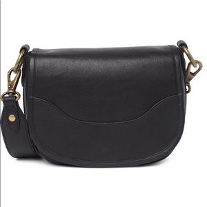FRYE Lucy Saddle Crossbody BLACK Bag with Detachable Bag Strap - Bag Leather NWT